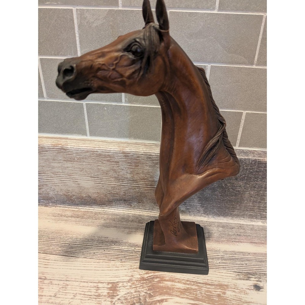 1996 Kasper Studio Design Morning Call Horse Bust Sculpture #25 Kentucky Signed